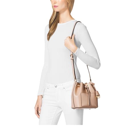 michael kors greenwich medium saffiano leather bucket bag|Michael Kors large leather tote.